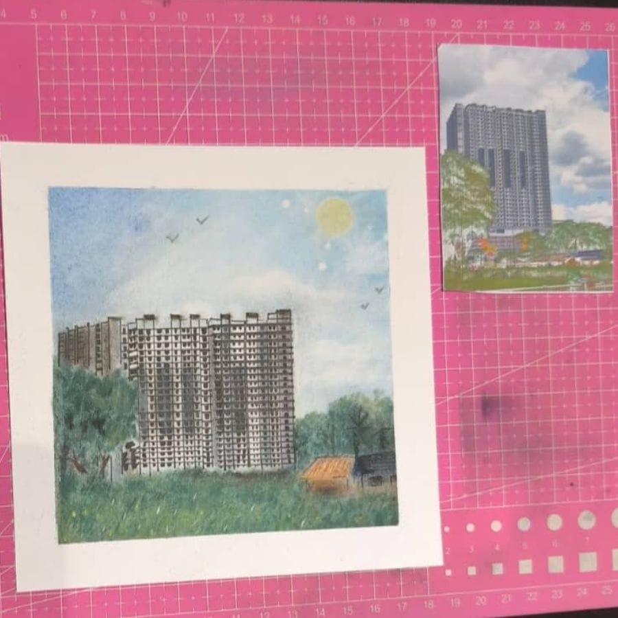 学员粉彩作品 10 · Student pastel artwork 10
